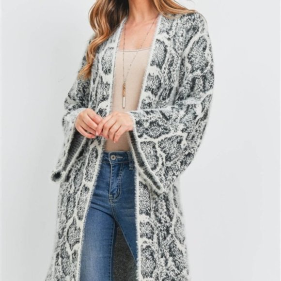 SO Soft Snake Print Long Cardigan - Picture 4 of 8